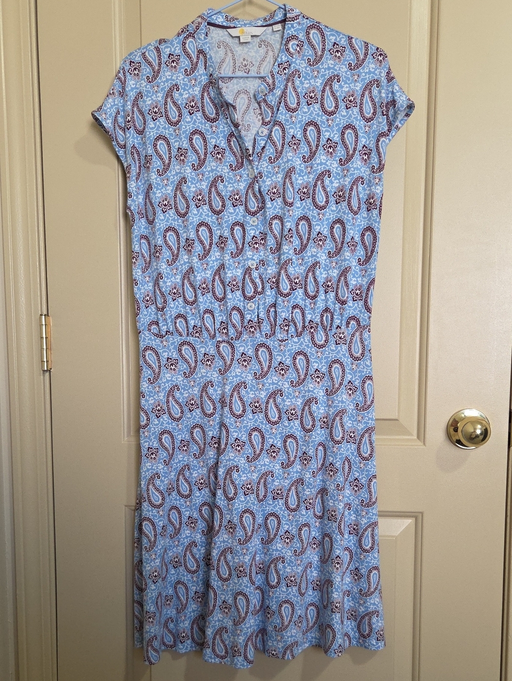 Boden Light Blue Paisley Mini Dress